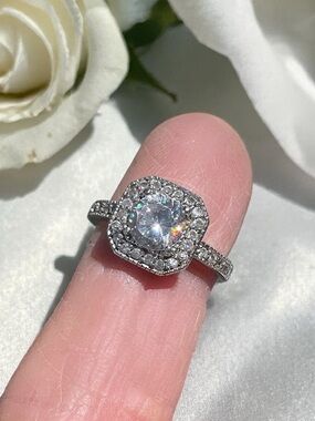 🌺Sterling & CZ Art Deco Ring